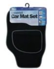 Car Mat Set 4Pce. Black & Grey Piping