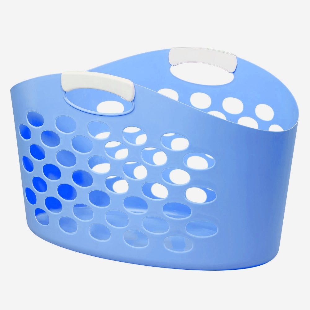 blue laundry basket