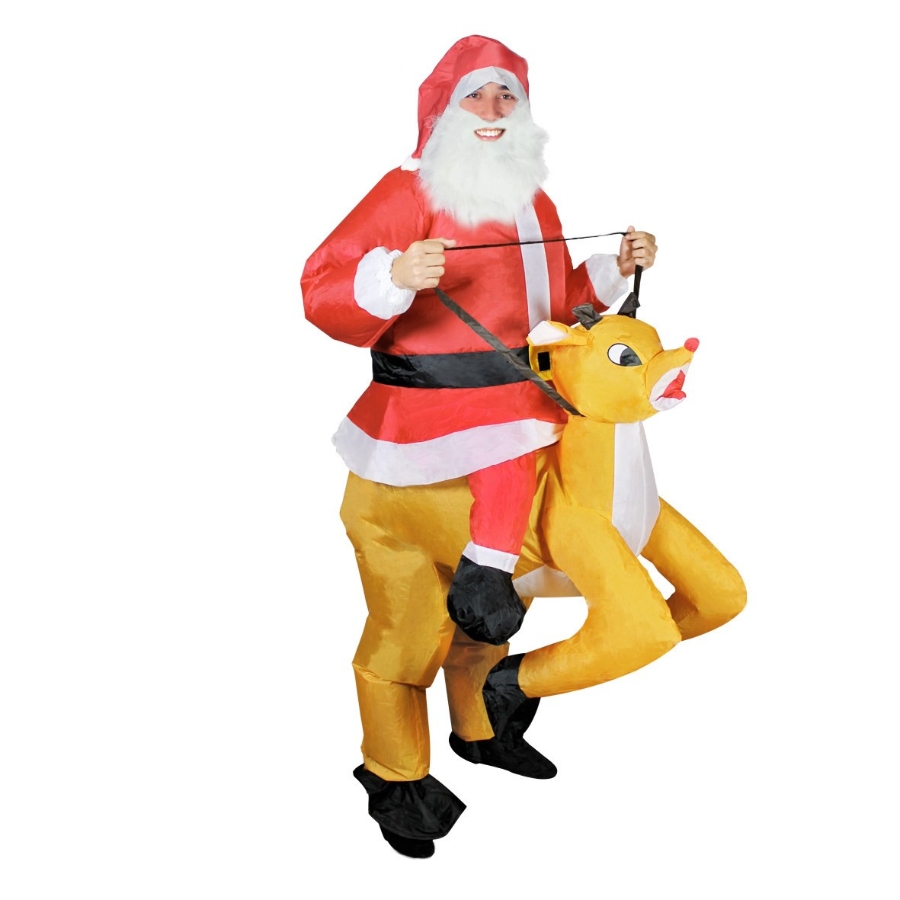 Santa riding rudolph on sale costume