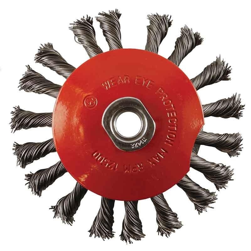 Warrior Wire Brush for Angle Grinder Conic Twist Knot M14 115mm